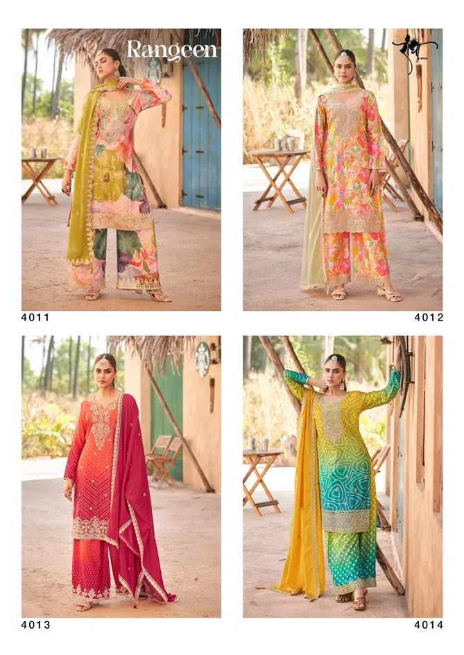 Rangeen By Radha Trendz Chinon Readymade Suits Orders In India